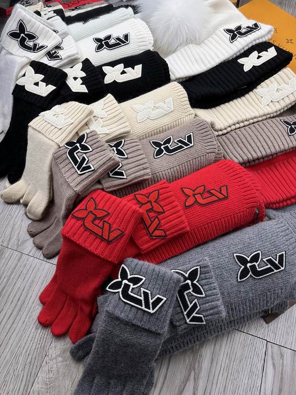 LV Scarf Hat Gloves 3PCS 1222